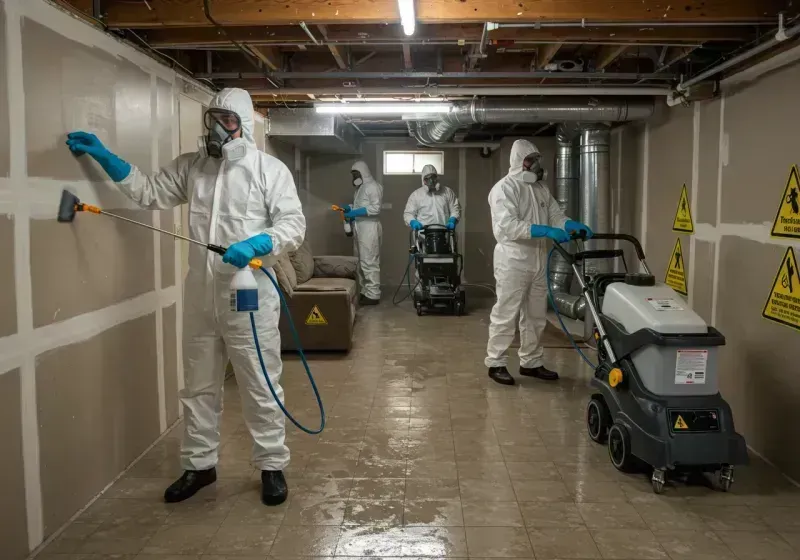 Basement Moisture Removal and Structural Drying process in Brigantine, NJ